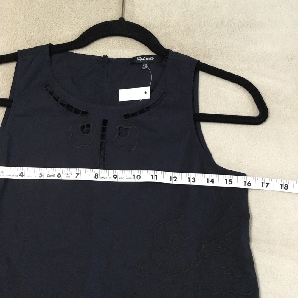 Madewell Floral embroidered black top Sz.XXS - Picture 5 of 8